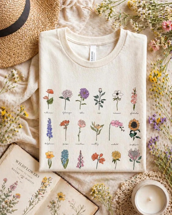 Wild Flower Shirt | Womens Wildflowers Graphic Tshirt | Trendy