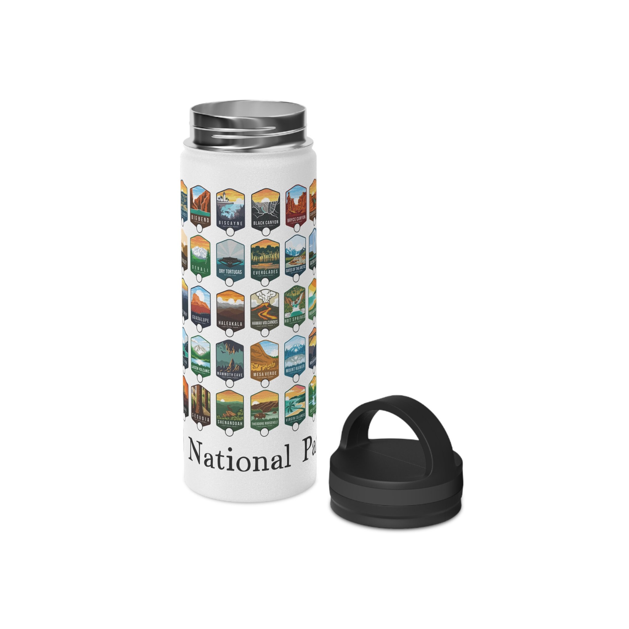 Parks Project National Parks of the USA Checklist Insulated Water Bottle -  Orange - 32 oz