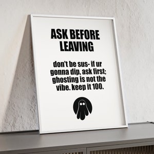 Funny Classroom Poster | High School Middle School Teacher Ask before Leaving Slang Bulletin Board Poster, ELA  Lit English, Back to School