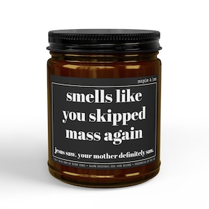 Catholic Guilt Candle | Funny Catholic Skip Mass Candle Gift | Christian Humor Decor | Catholic Mom Gift | Lent & Easter Church Humor Gift image 9