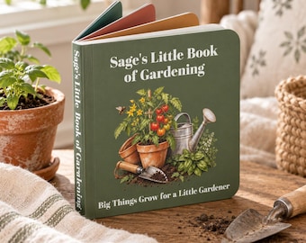 Personalized Gardening Baby Board Book | Custom Little Gardener Book | Gardener Baby Gift | Gardening Mom Grandma Gift | First Birthday