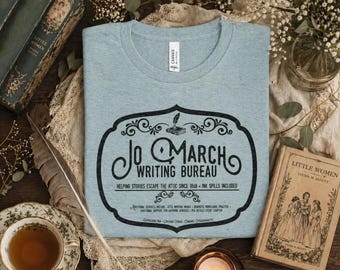 Little Women Literary Shirt | Jo March Writing Bureau TShirt | Writer Humor Tee | Classic Book Shirt | Alcott Gift for Readers & Writers