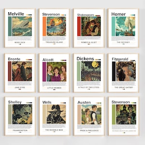 Classic Literature Posters for Classrooms | ELA Bulletin Board Poster Set | Printable English Teacher Decor | Classic Book Lit Downloads