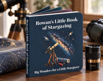 Personalized Stargazing Baby Board Book | Custom Little Stargazer Book | Astronomy Baby Gift | Astronomer Dad Grandpa Gift | First Birthday