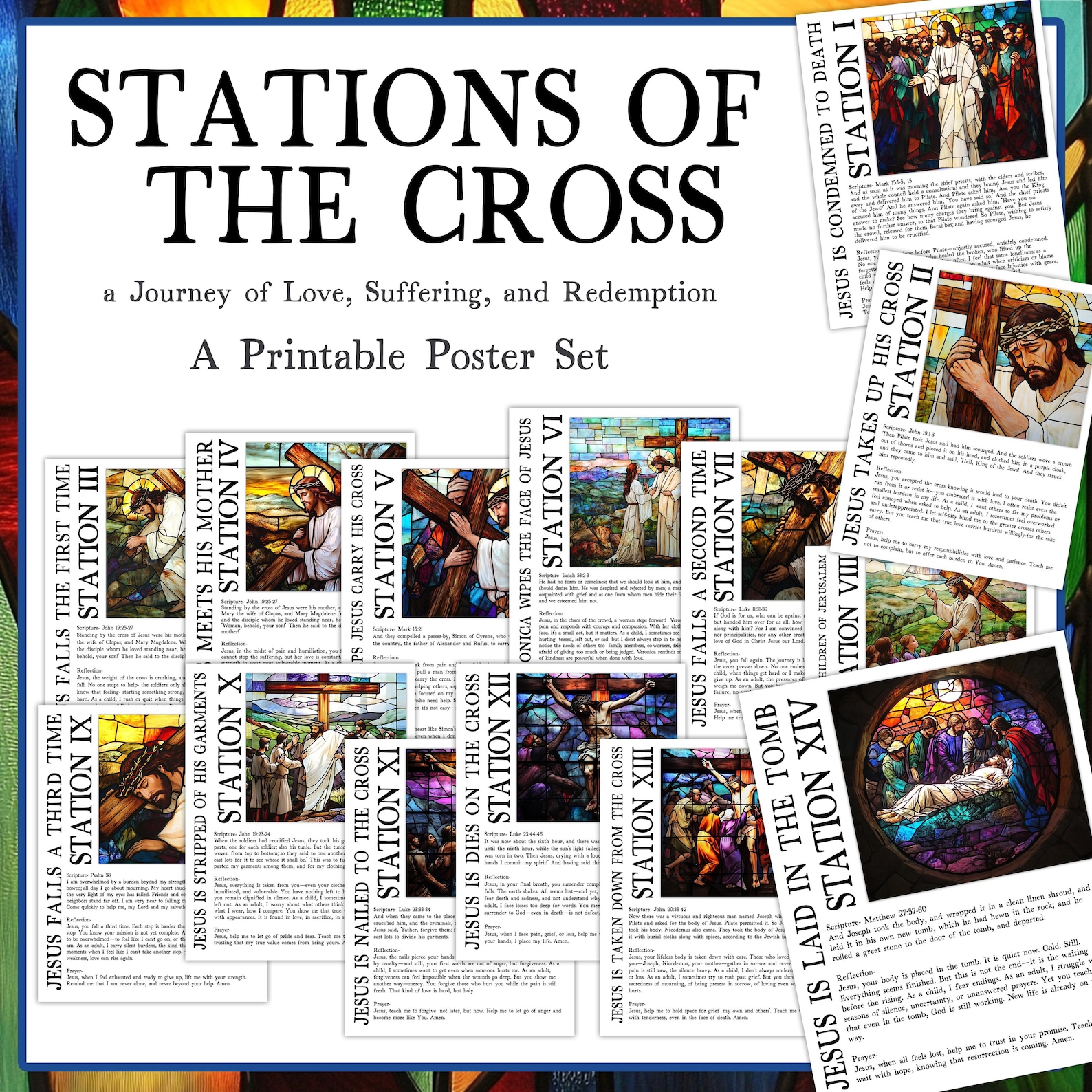 Stations of the Cross Poster Set | 14 Printable Posters for Lent and ...