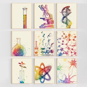 Wissenschaftsklasse Poster | Wissenschaft Galeriewand | Bulletin Board Kit für Lehrer | Biologie, Chemie Klassenzimmer druckbare Kunst