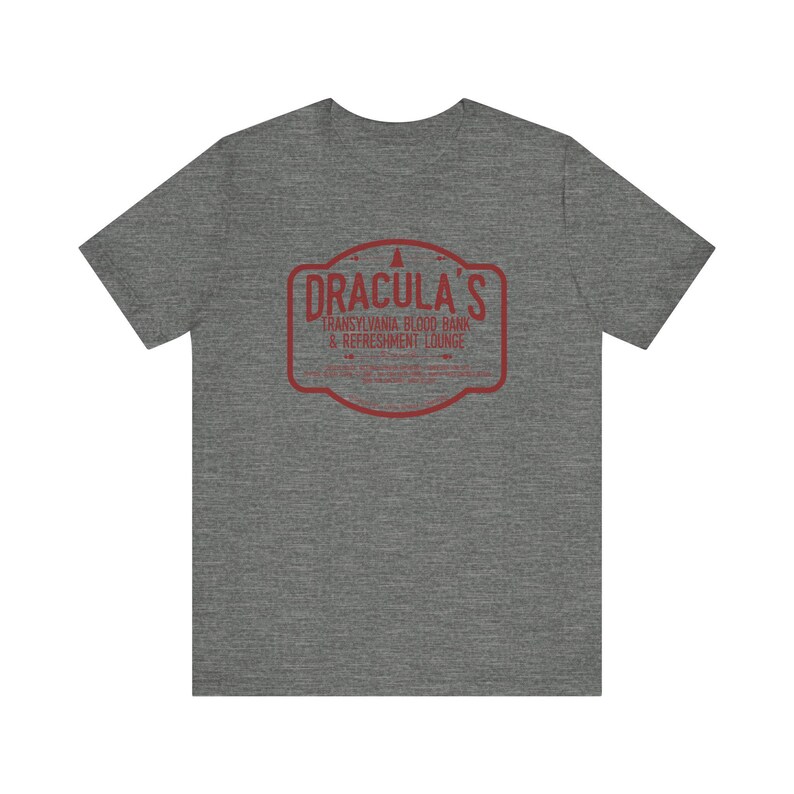 Dracula Shirt | Transylvania Blood Bank Tee | Classic Horror Literary TShirt | Vampire Humor Gift, Gothic Book Lover Dark Academia Aesthetic Deep Heather