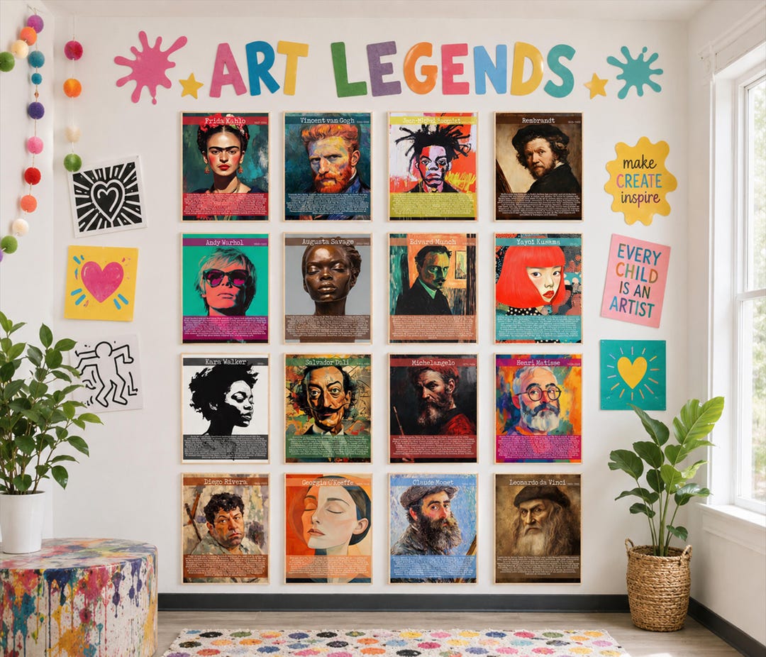 Artist Bulletin Board Poster Set | Famous Artists Posters | Art History ...