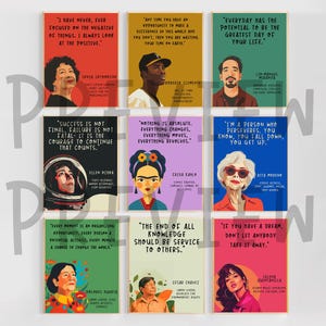 Hispanic American Heritage Month Posters | Hispanic Americans History Month Bulletin Board Poster Set | Famous Latino Latina Quotes Posters