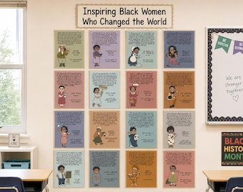 Black History Month Bulletin Board | Black Women Classroom Decor Poster Set | Women's History & Black History Month | Black Women in History