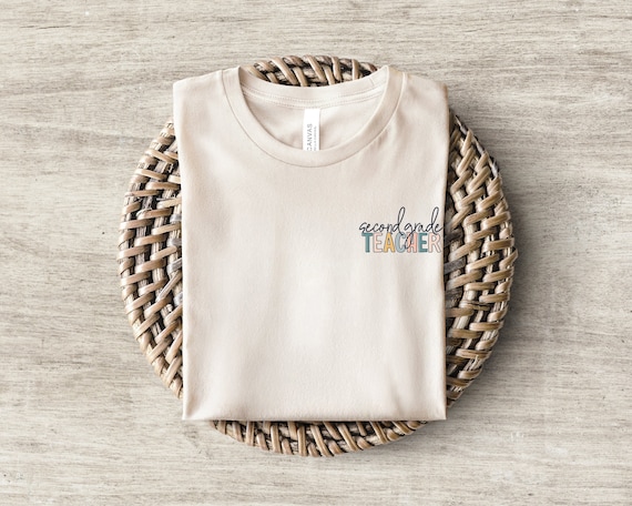 Second Grade Teacher Shirt | 2nd Grade Team Teach TShirt | Cute School Year Teachers Gifts | Thank you Crewneck | Elementary Pocket T-Shirt