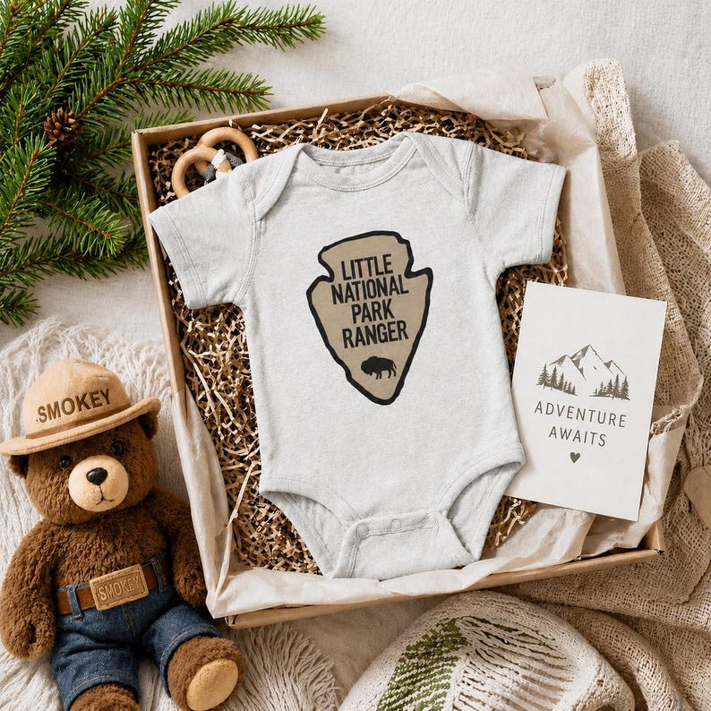 National Park Baby | Little National Park Ranger Bodysuit | National Parks Baby Junior Park Shirt | Nursery Shower Gift | Camp Outdoors Natural Heather