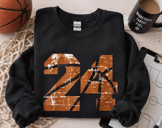 Basketball Number Sweatshirt | Baller Mom Dad Custom Numbers Shirt | Personalized Athlete Mama Hoodie | Gift for Moms, Dads, Players Jersey