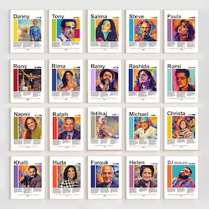 Affiches du Mois de l'histoire arabo-américaine | Ensemble d'affiches Arabes américains | Tableau d'affichage du Mois du patrimoine arabo-américain | Décoration de classe arabe célèbre