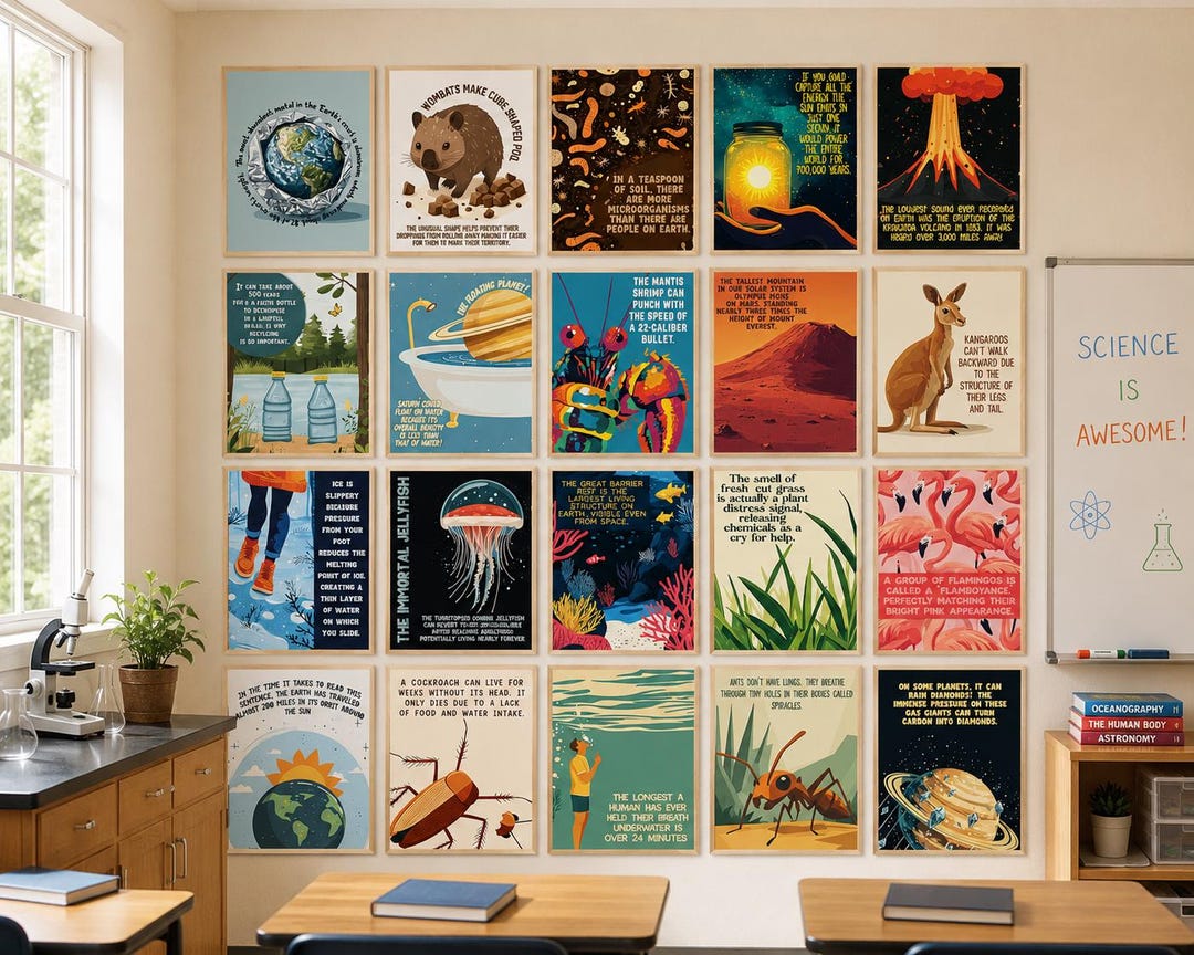Funny Science Class Posters Set 2 | Hilarious Facts Science Teacher ...