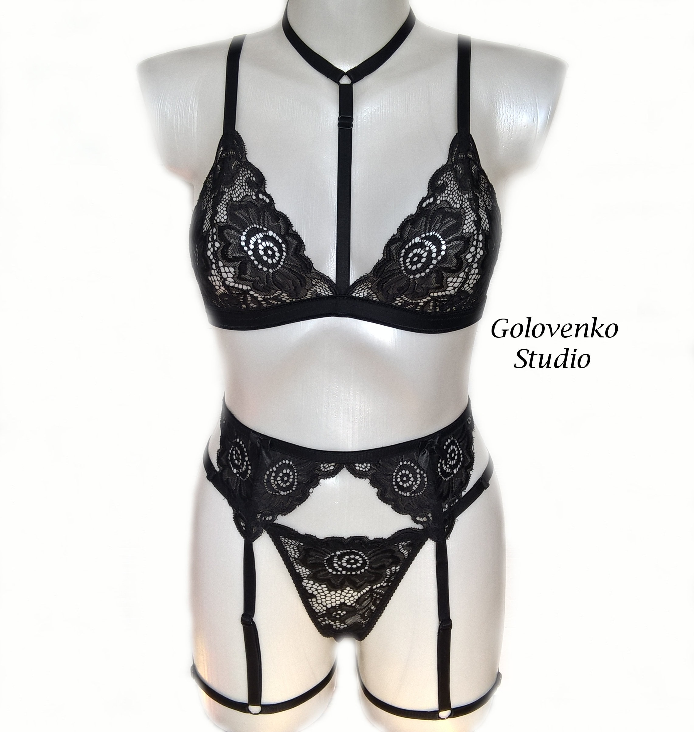 barbie sexpuppe Schwarze Strapse Dessous, sexy plus Größe Dessous Set, kinky Frauen Dessous,  Spitzen Strumpfband, sexy schwarze Unterwäsche, schwarzes Bralette, Höschen