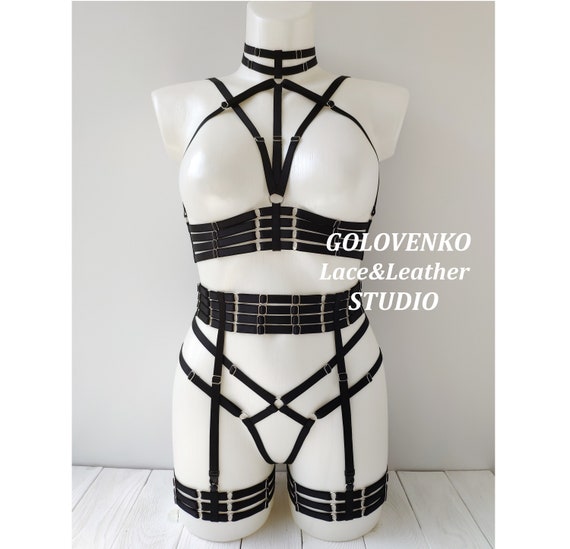 Full Body Erotic Crotchless Lingerie Set, Elastic Harness, Open Crotch  Lingerie, Sexy Pole Dance Wear, Open Bondage Lingerie, Bdsm Straps
