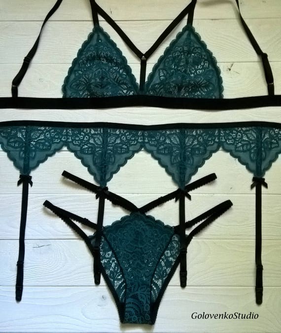 dark green bralette