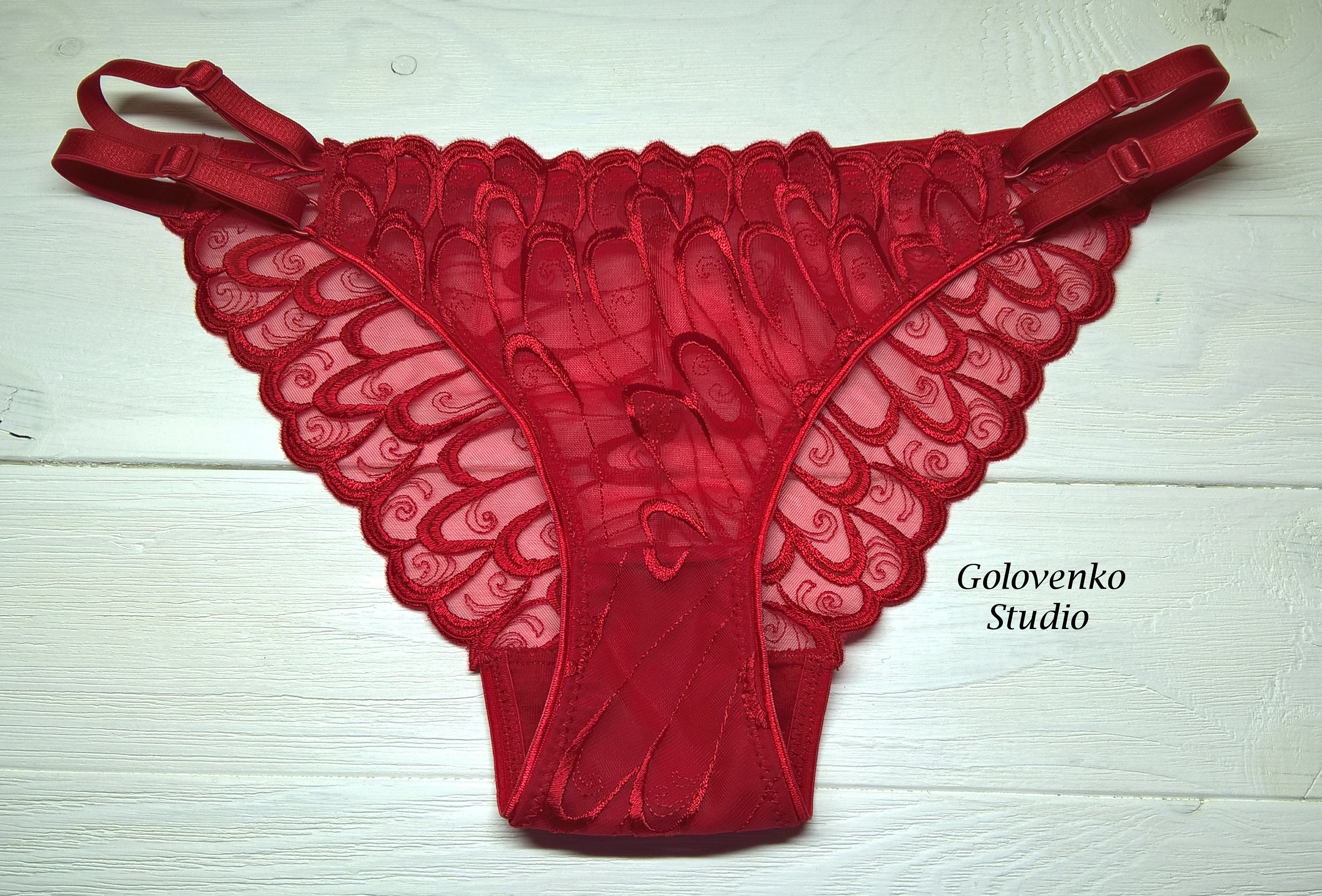 Red panties red lace panties luxury lingerie erotic women | Etsy