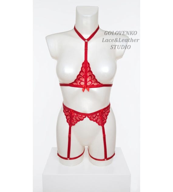 Roter elastischer Krper Harness, Strappy Dessous Set, Valentinstag  Geschenk, sexy Bein Harness, Sissy erotische Dessous - Etsy.de