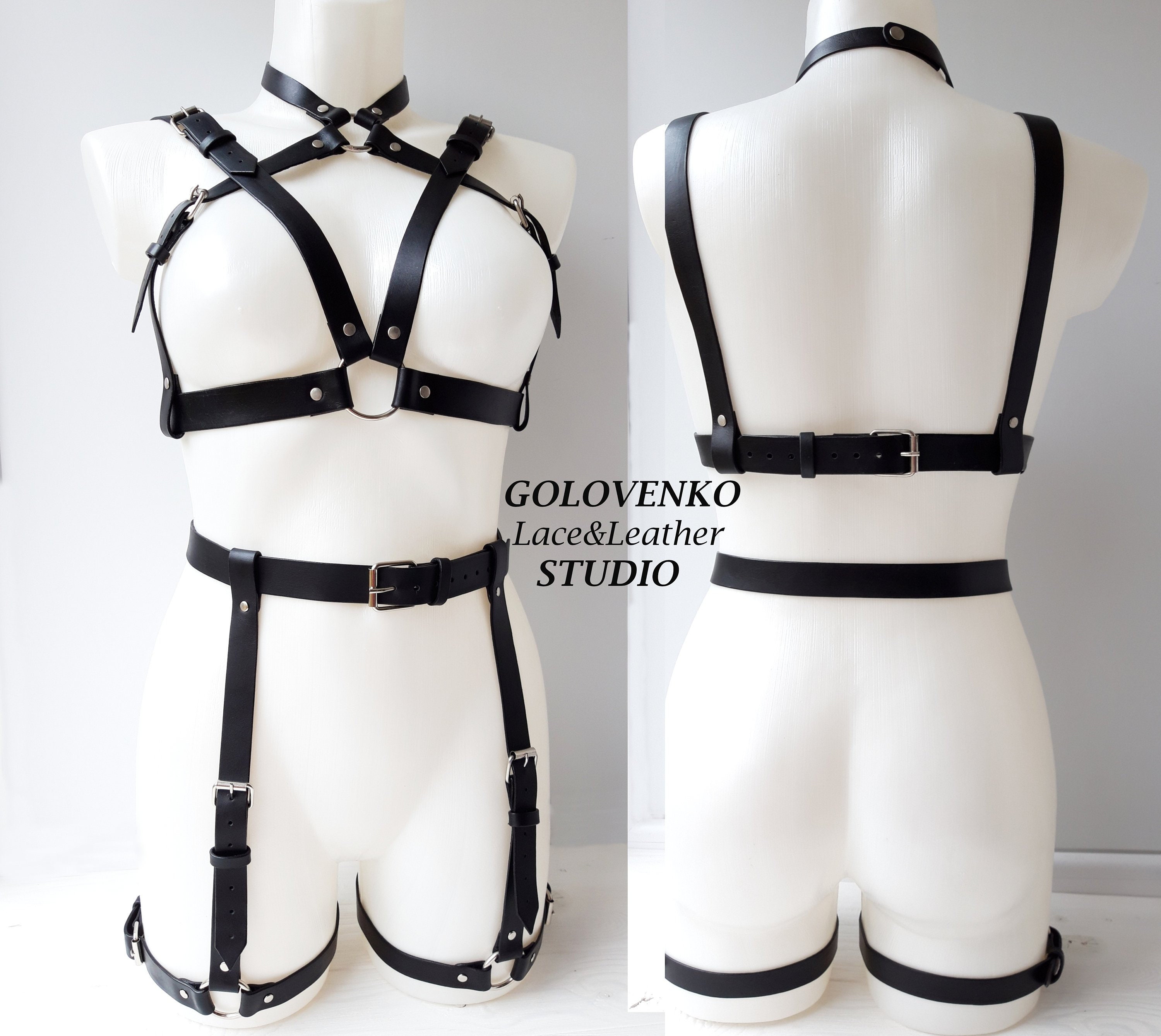 Women's Leather Body Harness Set, Red Genuine Leather Harness, Leather Open  Cup Bra and Peplum Belt, Women Bdsm Costume, Mistress Outfit -  Canada