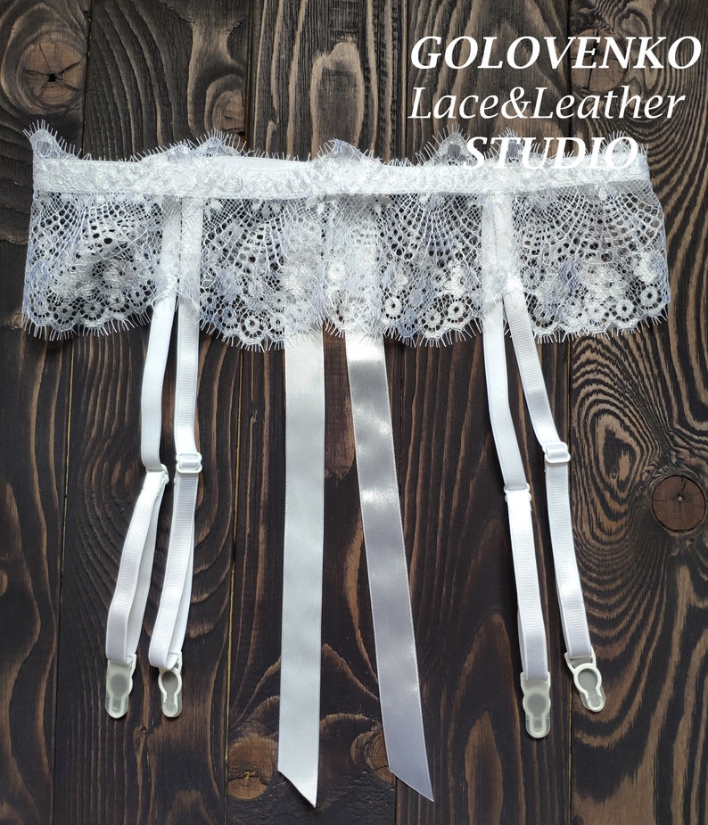White lace bridal garter belt honeymoon garter belt sexy Etsy