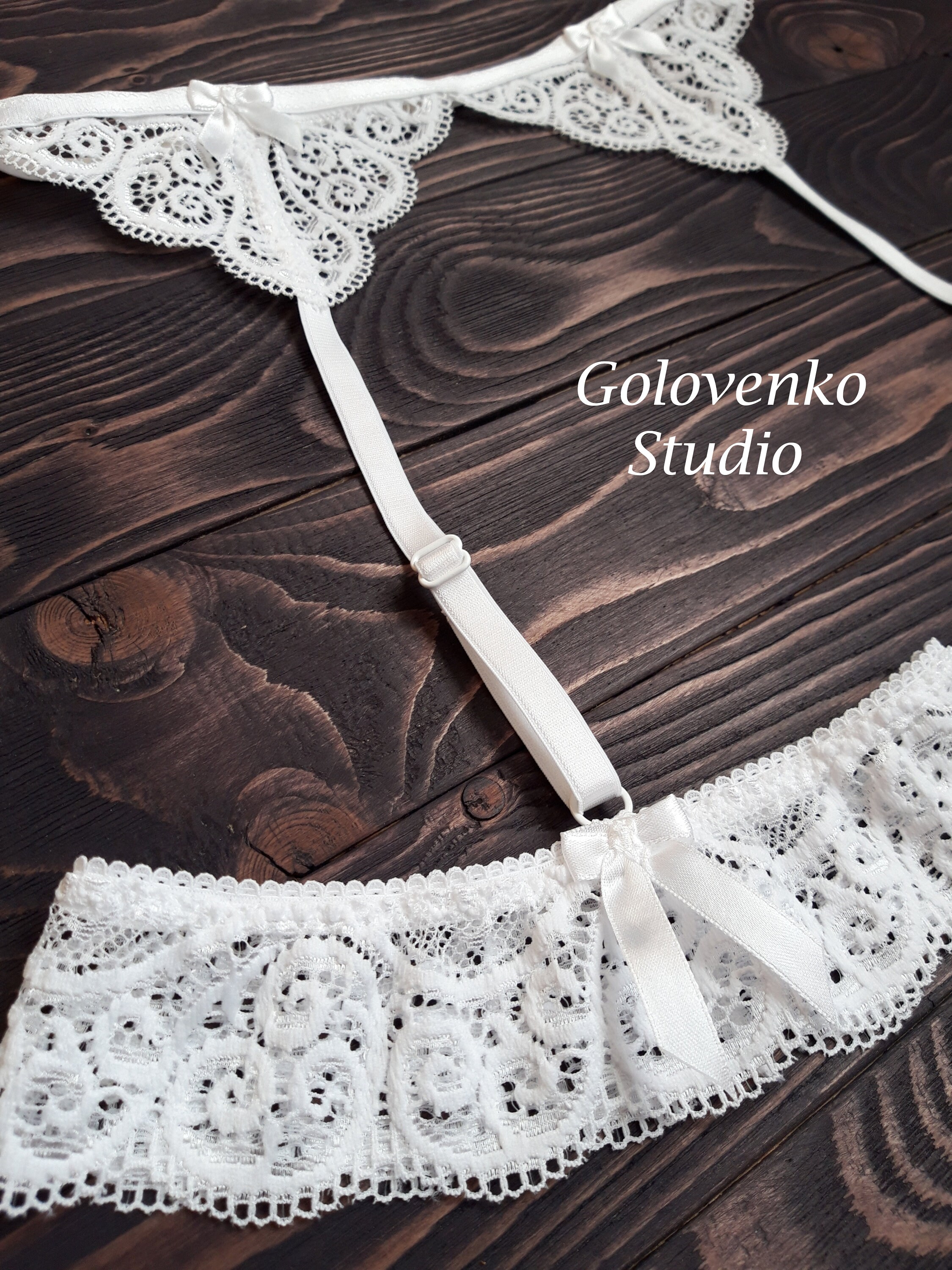 Bridal garter belt white lace belt with thigh garters sexy Etsy