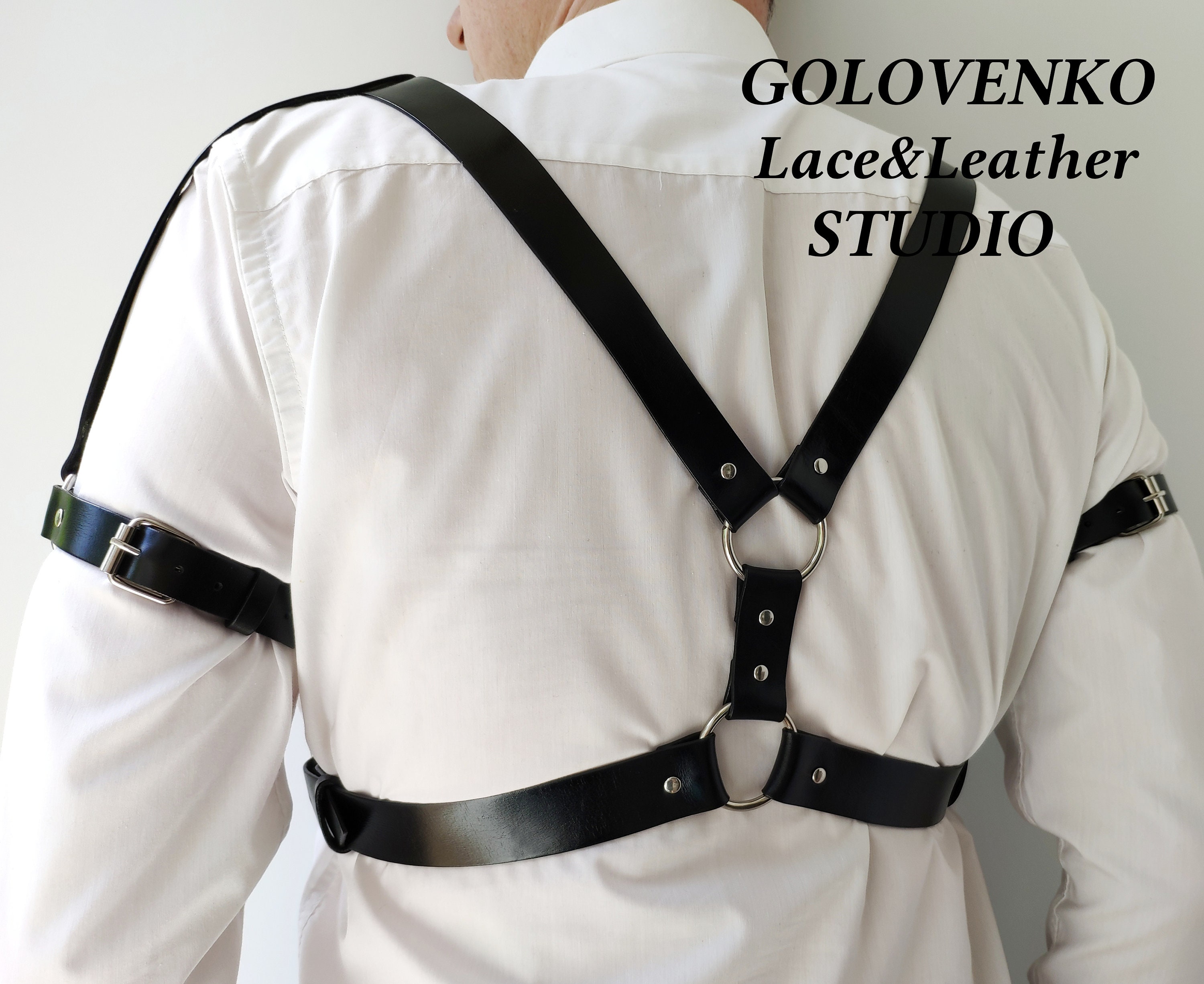 Men's Leather Harness Genuine Leather Chest Harness for Etsy