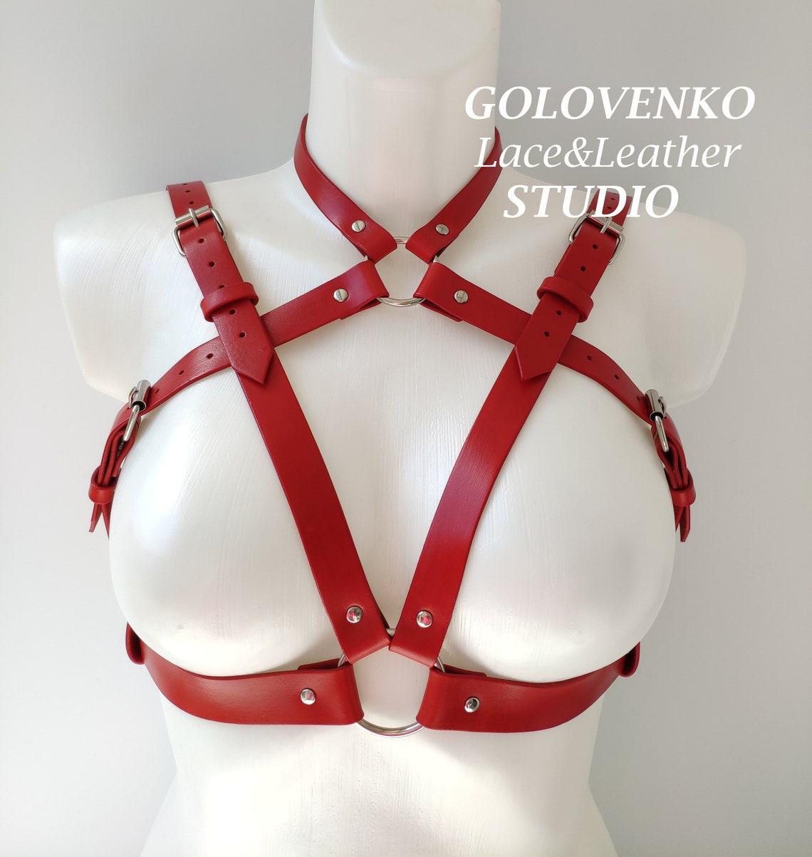 Open Cup Leather Bra Plus Size Leather Cage Bra Black Etsy