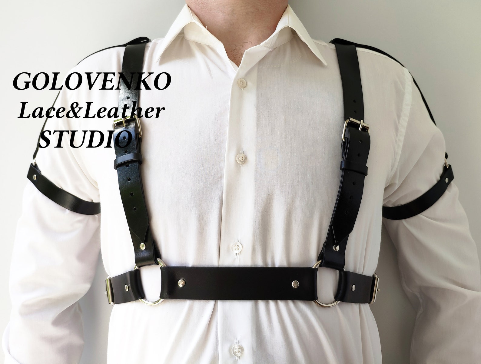 Men's Leather Harness Genuine Leather Chest Harness for Etsy