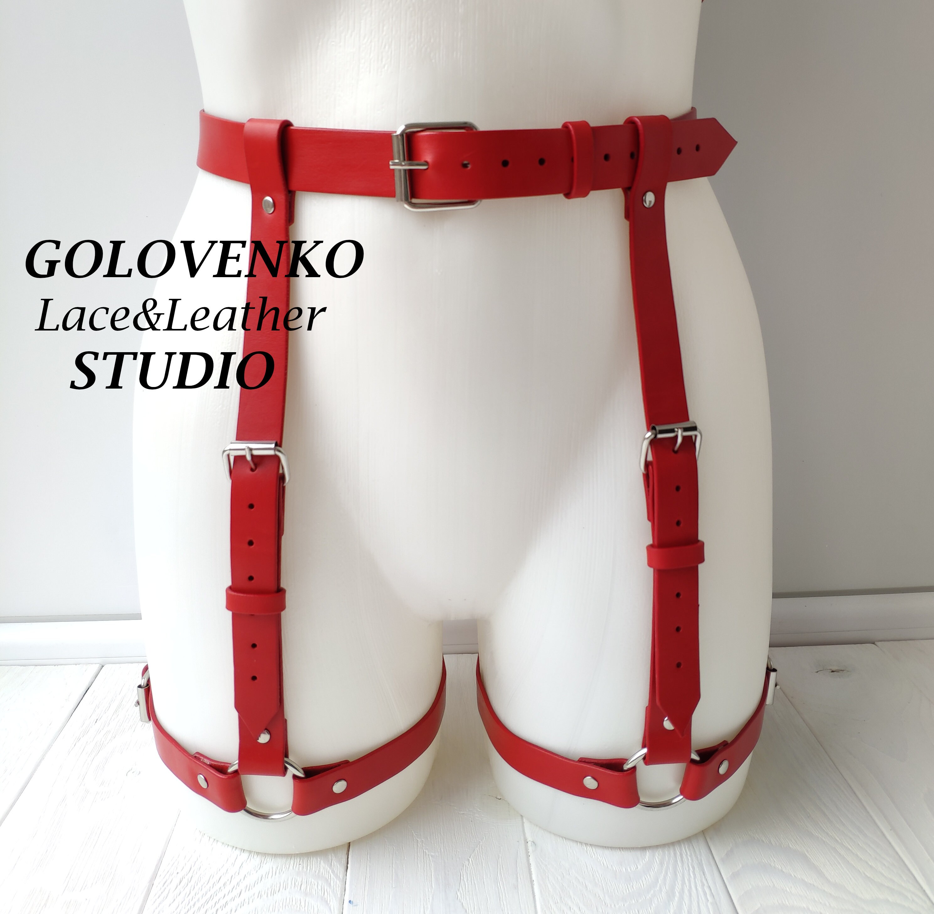 Red Genuine Leather Thigh Harness Womens Leather Garter Belt Red Waist Harness Unisex Bottom Harness Red Leg Bondage Brown Body Harness Etsy Canada