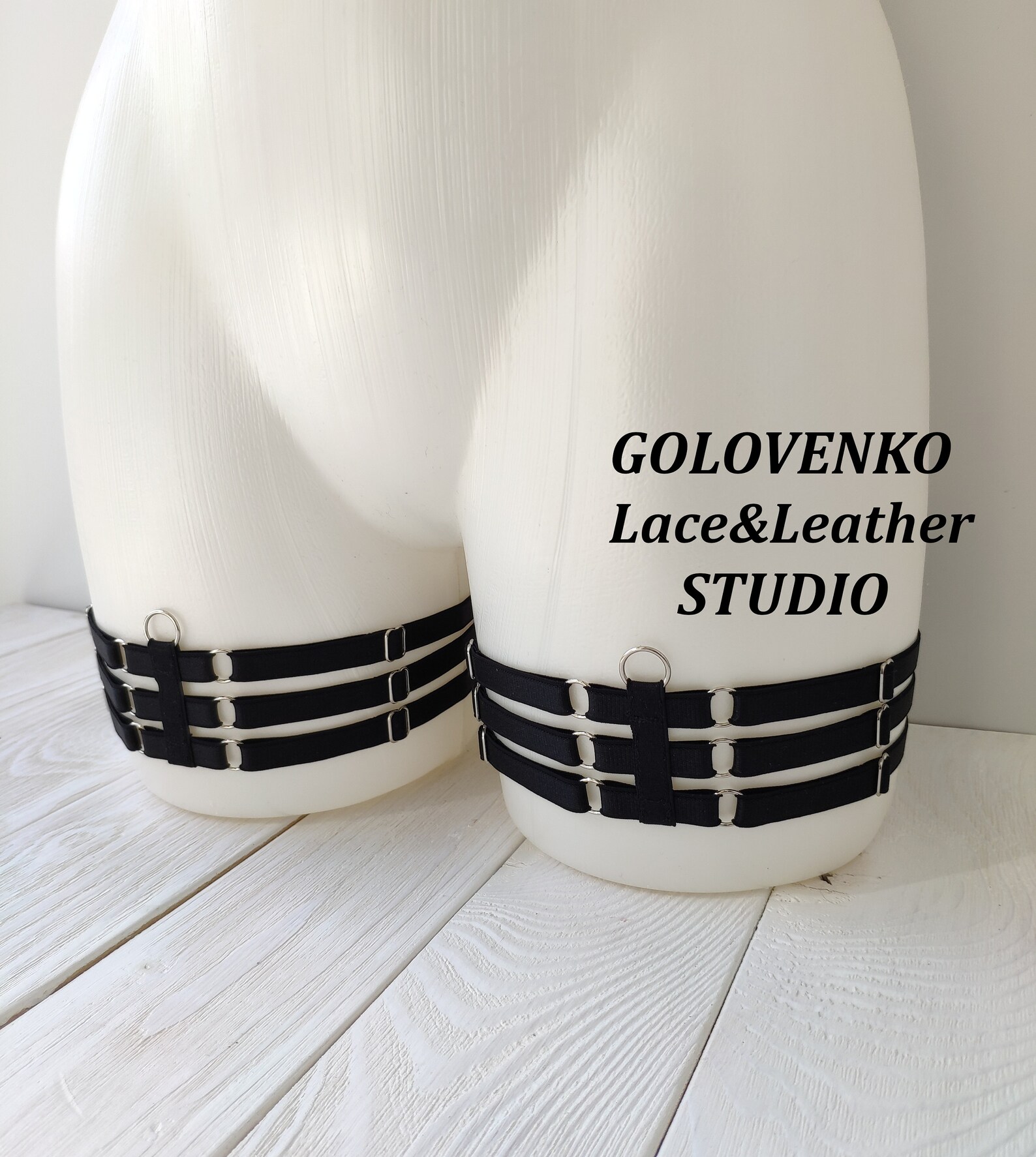 Elastic three straps thigh garters adjustable thigh garters Etsy