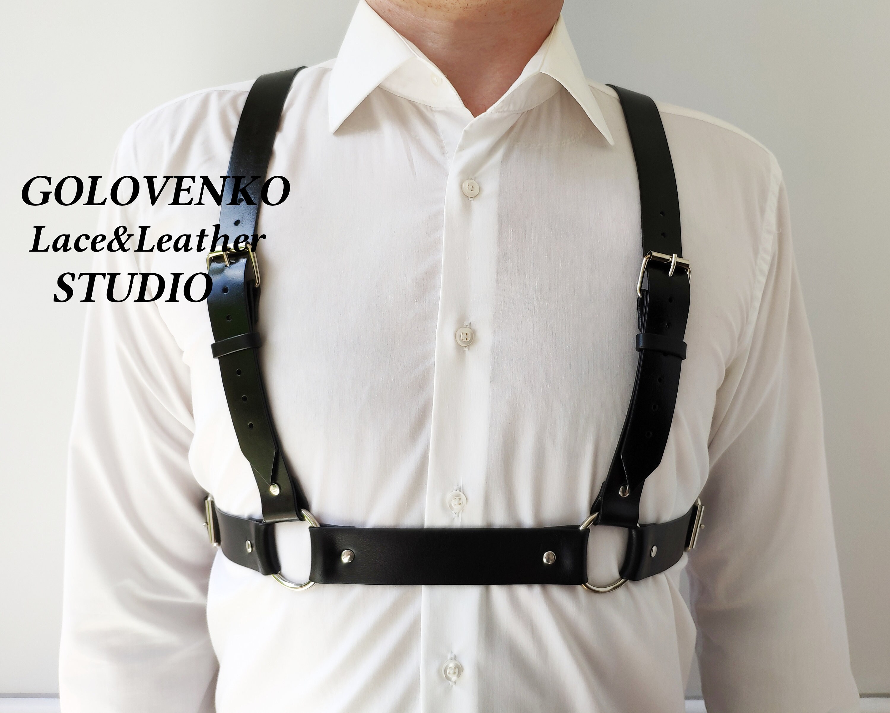 Men's Leather Harness Genuine Leather Chest Harness for Etsy