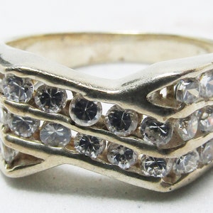 Anel de prata 925 com zircões brancos, joia elegante, anel feminino, presente especial