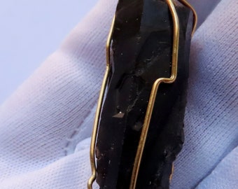 Handcrafted Morion Quartz Point Necklace in Sterling Silver