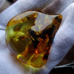 Amber with inlays, untreated