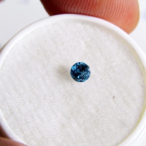 Natural Round Blue Diamond, Unique Gemstone, Luxury Gift