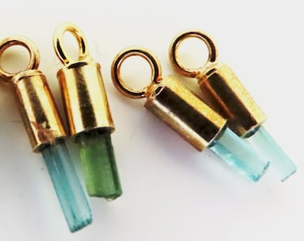 Stunning Rough Green Tourmaline Crystal Pendant