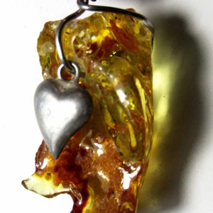 Rough amber copal pendant with 925 silver