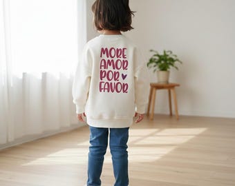 Sudadera extragrande | "More Love For Love" | en color crema | Tallas 62/68 - 122/128 | Suéter para bebé/niño | Comprar ahora | Unisex
