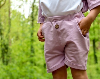 Shorts, Sommerhose in flieder - 50/56 - 110/116 - kurze Hose für Babys - Shorts für Kinder, Kinderhose