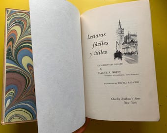 Lecturas Faciles y Utiles (1959) - Diario Vintage / Cuaderno de Viaje Reciclado / Álbum de Recortes Español