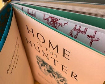 Home Is The Hunter (1943) - Diario vintage / Cuaderno reciclado / Álbum de recortes de tela