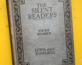 Los Lectores Silenciosos - Quinto Lector (1920) - Diario Vintage / Cuaderno Reciclado / Álbum de Recortes Literarios