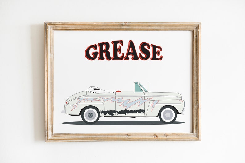 Grease Car Wall Art – Movie Poster Print (digital Download) - Etsy