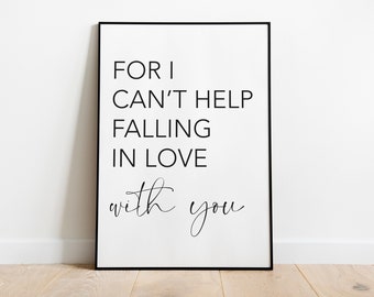 Falling In Love With You Print – Minimalist Wall Decor (Digital Download)