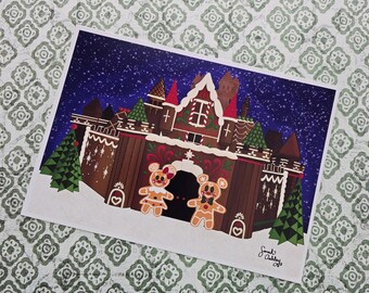 Gingerbread Mouse Castle 5x7 Print