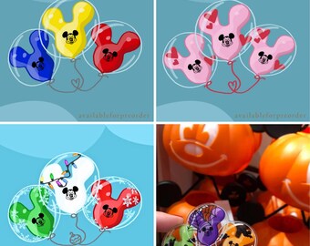 PRE ORDER Mouse Parks 3" Balloon Cluster Pin/Brooch