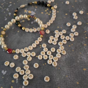 Custom Bracelets - White with Gold Letters