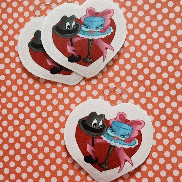 3"  Clear Hats in Love Sticker